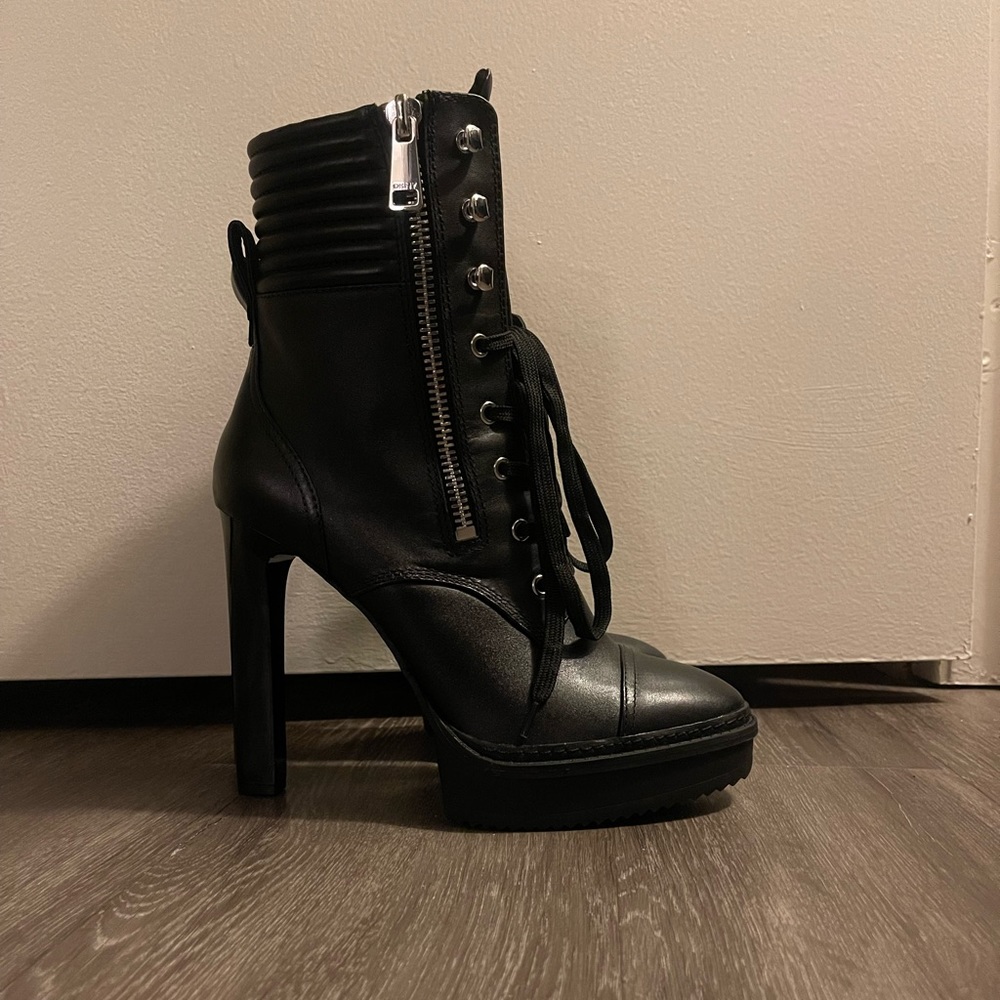 DKNY platform boots. Brand new, size 10M 5 inches high.